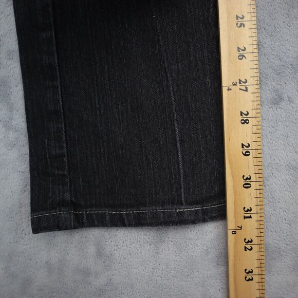 Calvin Klein Pants Womens 28 Black Skinny Mid Rise Button Dark Wash Denim Jeans - Picture 9 of 16